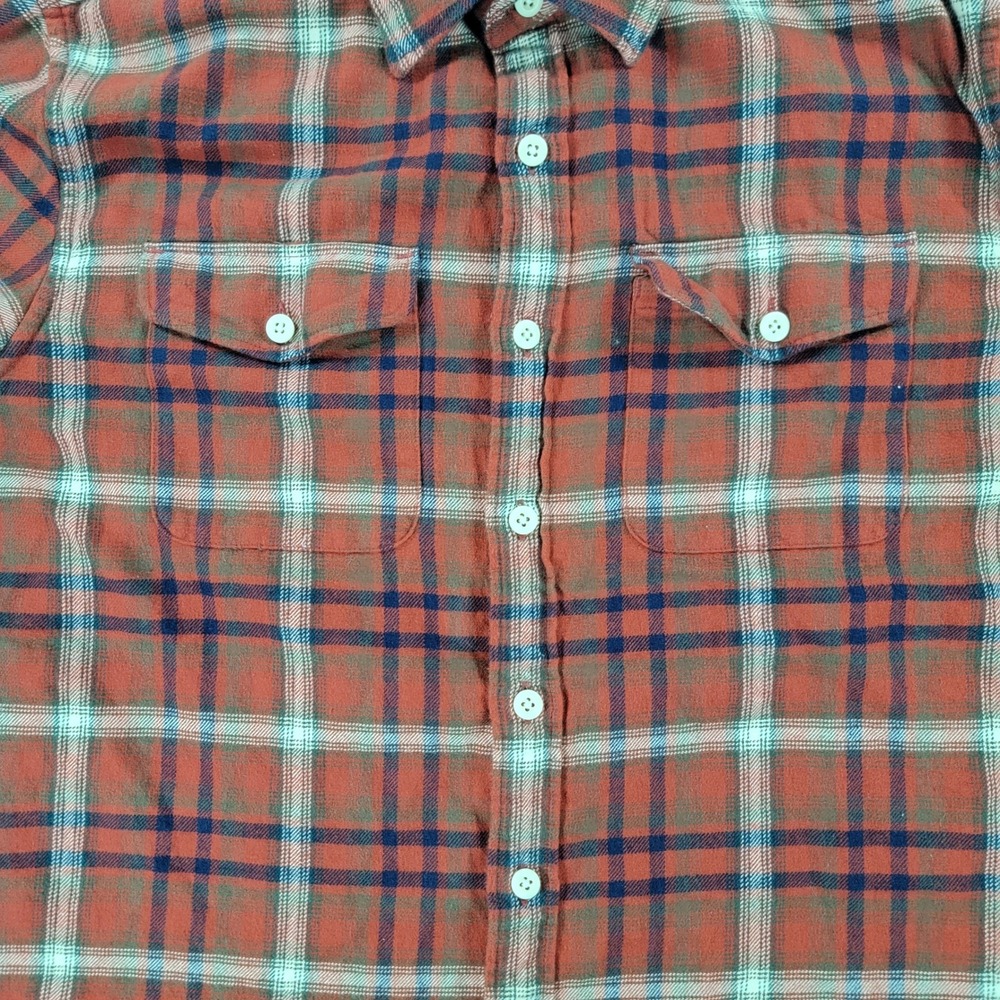 American Eagle Mens Red Plaid Flannel Button Down Shirt Size M Long Sleeve - Picture 4 of 6